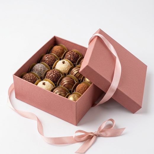 Caixa de presente com trufas