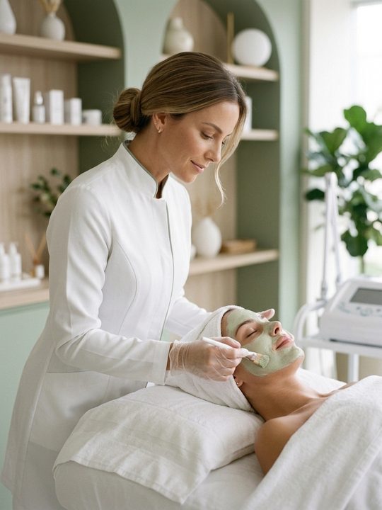 Limpeza de pele com máscara facial